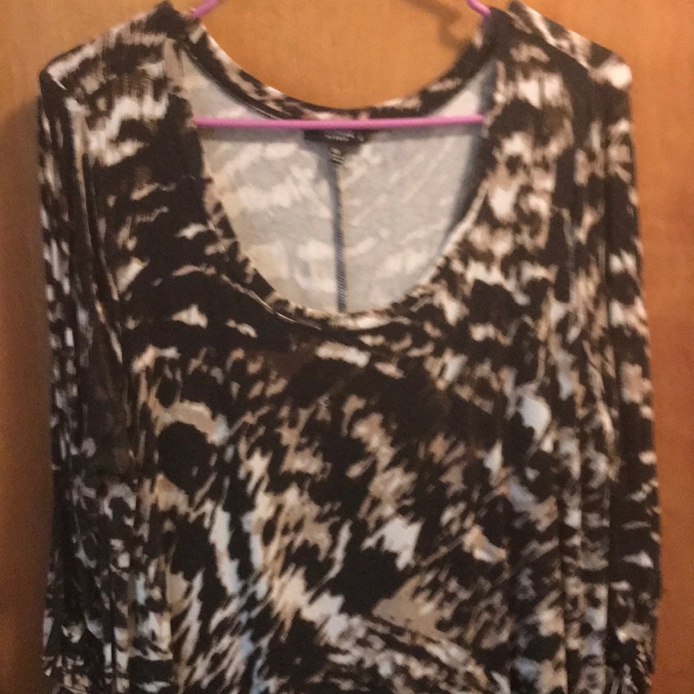 Animal print high low hem tunic
